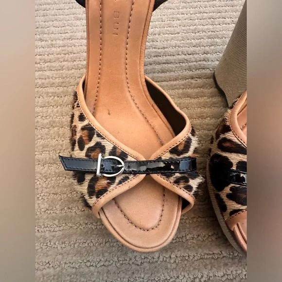 Barbara Bui Size 38 leopard canvas platform shoes - Picture 4 of 11